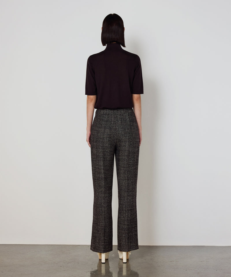 Machka Wide-Leg Wool Trousers Dark Brown