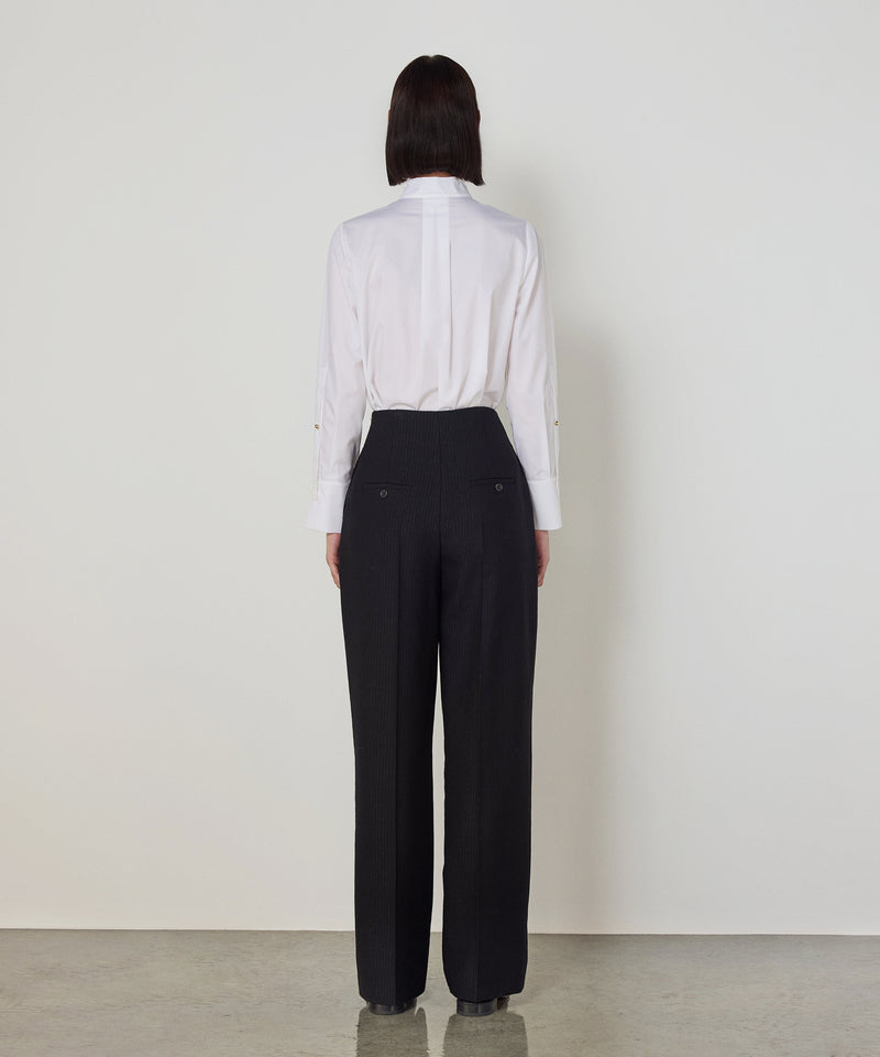 Machka Button-Detail Wool Trousers Black