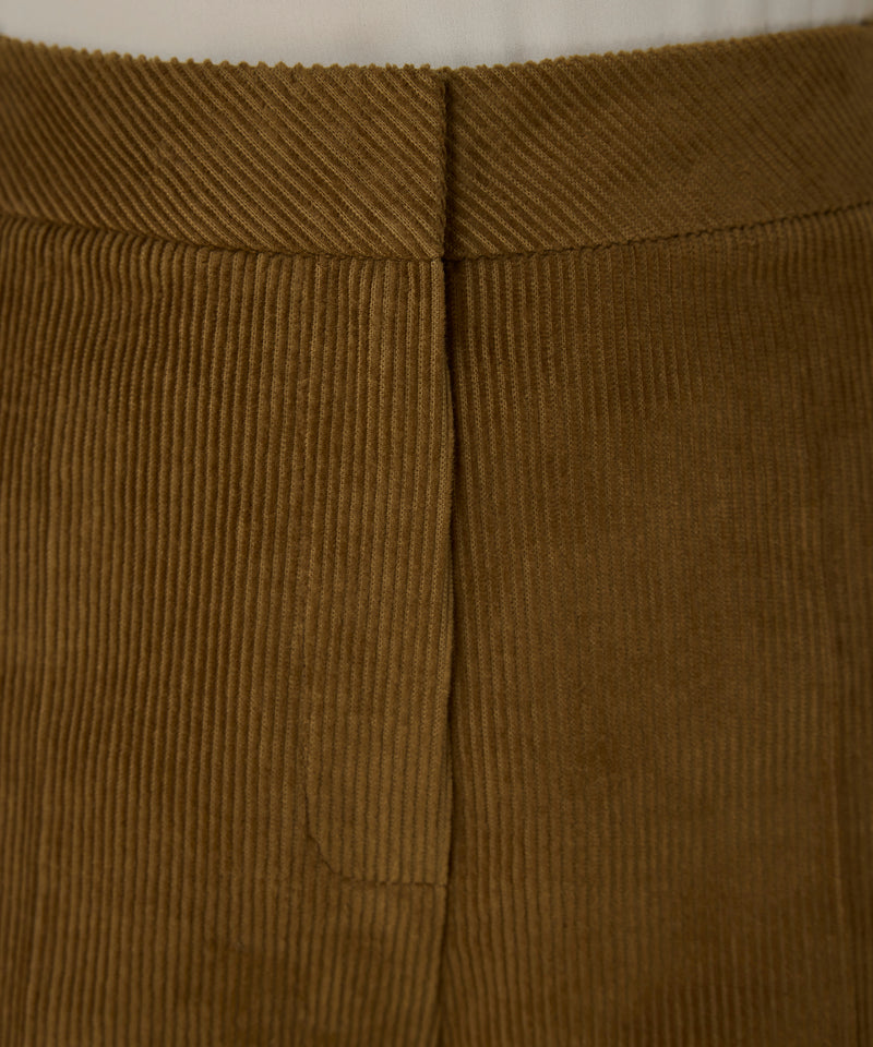 Machka Wide Leg Fit Velvet Trousers Cinnamon