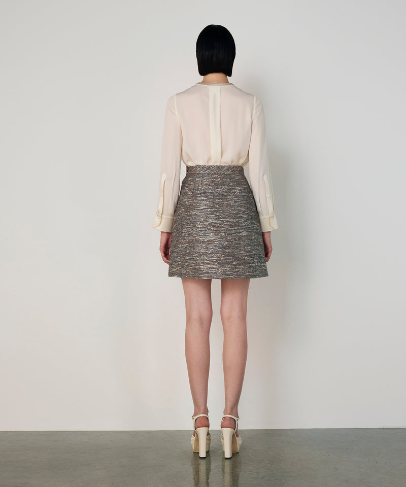 Machka Jacquard Mini Skirt Beige