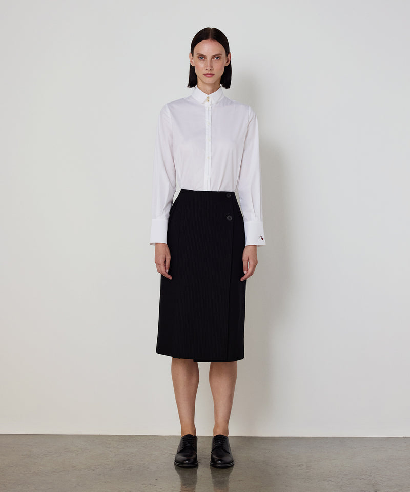 Machka Midi Skirt With Button Detail Black