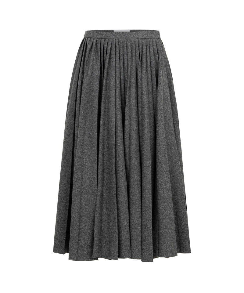 Machka Pleated Flannel Skirt Grey Melange