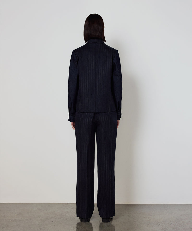 Machka Denim-Mix Wool Jacket Navy