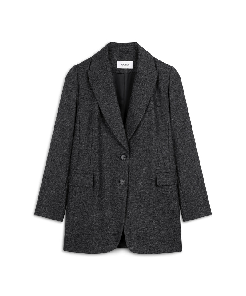 Machka Wool Blazer With Shoulder Pads Anthracite