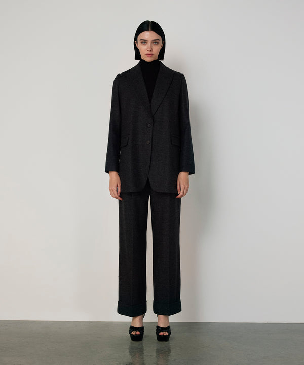 Machka Wool Blazer With Shoulder Pads Anthracite