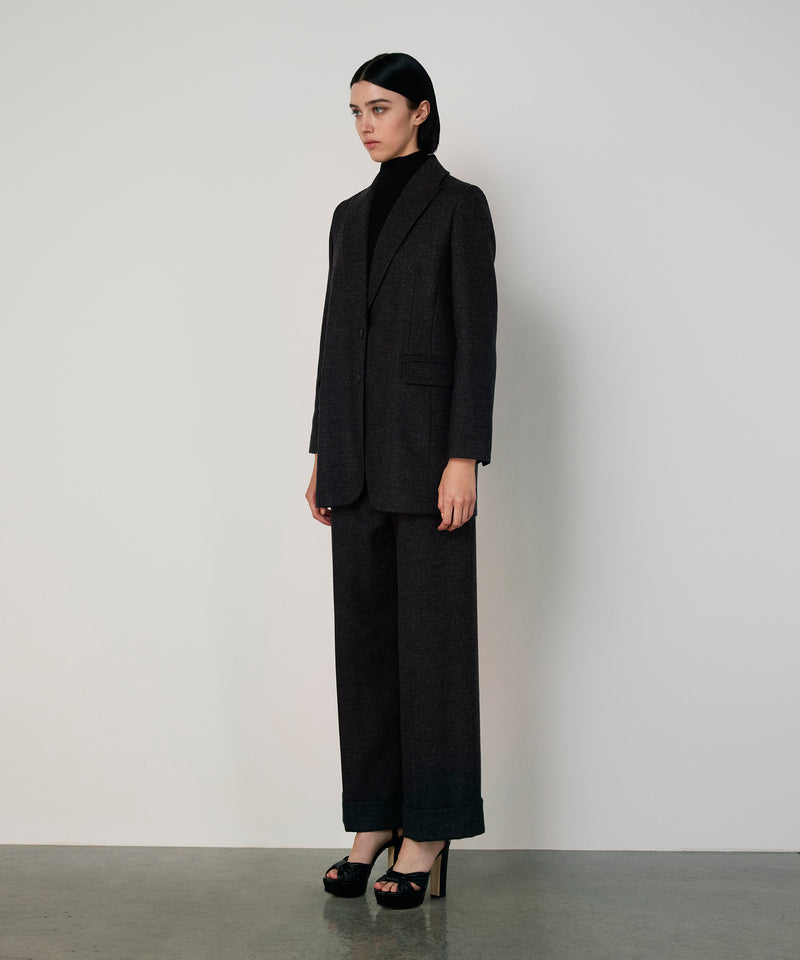 Machka Wool Blazer With Shoulder Pads Anthracite