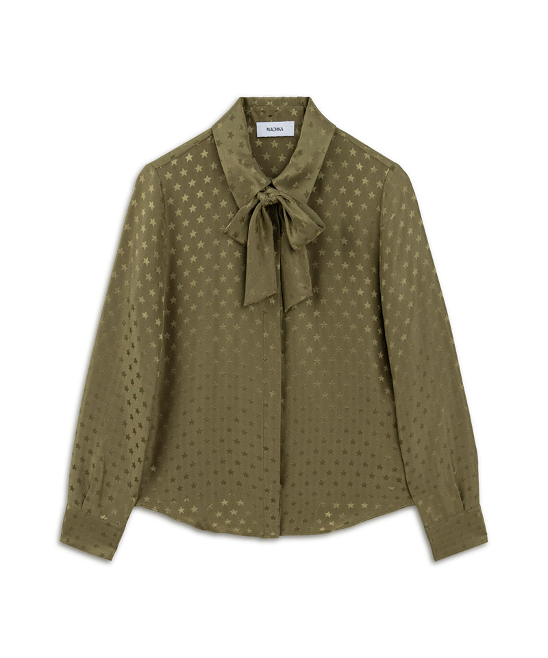 Machka Star Jacquard Blouse Light Green
