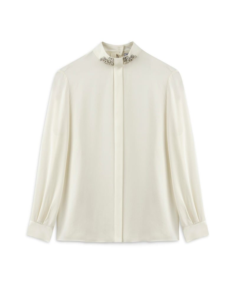 Machka Blouse With Strass Stone Embellishments Ecru