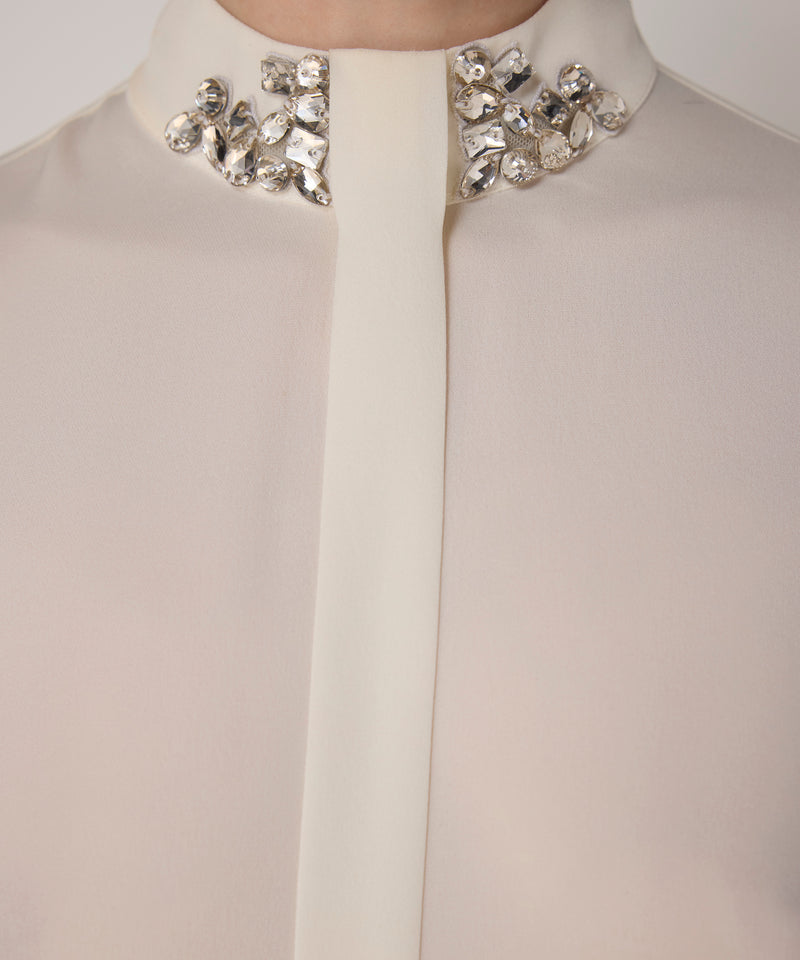 Machka Blouse With Strass Stone Embellishments Ecru