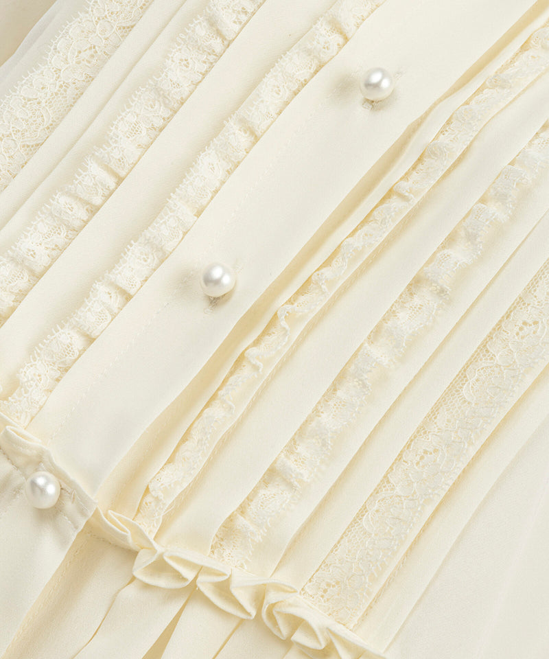 Machka Silk Blouse With Mixed Buttons Ecru