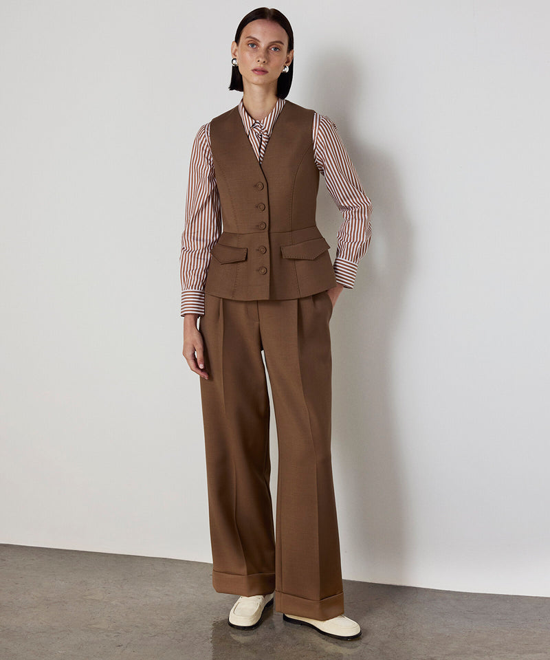 Machka V-Neck Vest Dark Beige