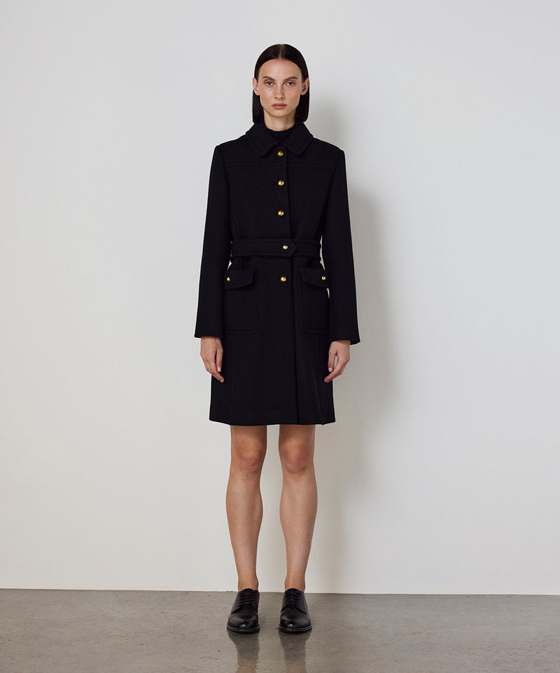 Machka Belted Coat With Large Pockets Black