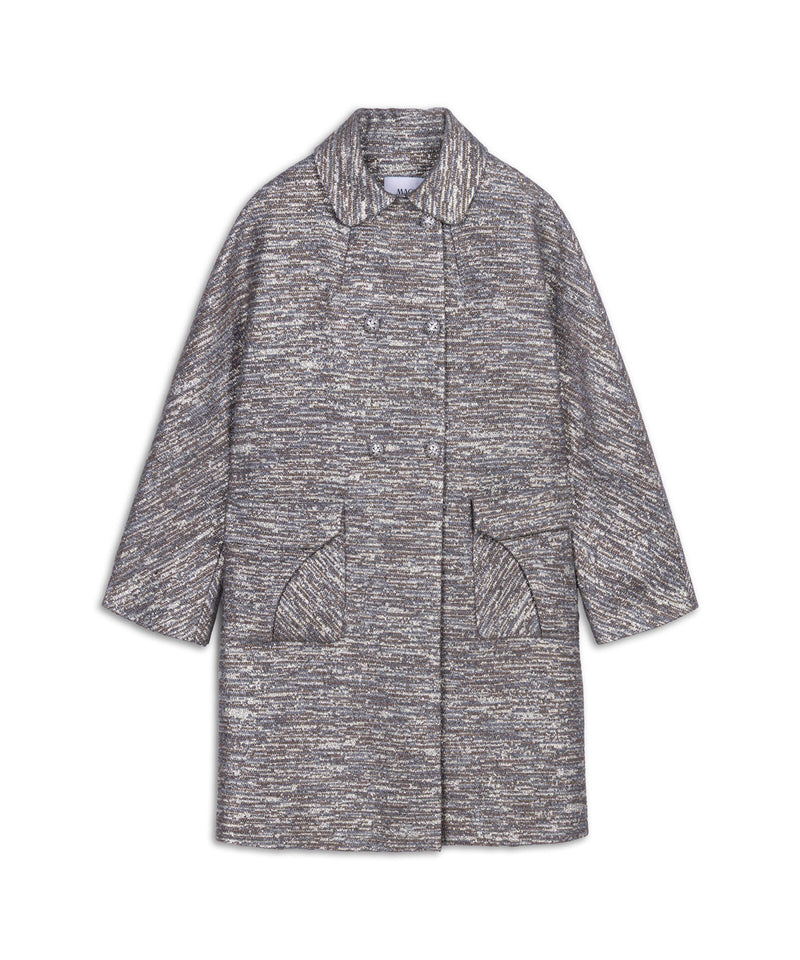 Machka Crystal Stone Jacquard Overcoat Beige