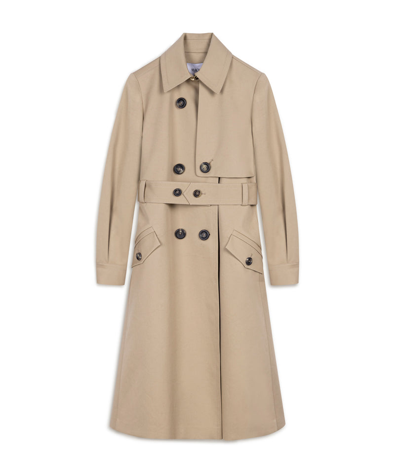 Machka Gabardine Coat With Belt Beige
