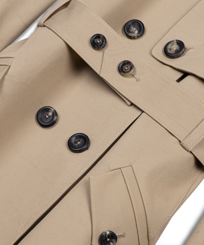Machka Gabardine Coat With Belt Beige