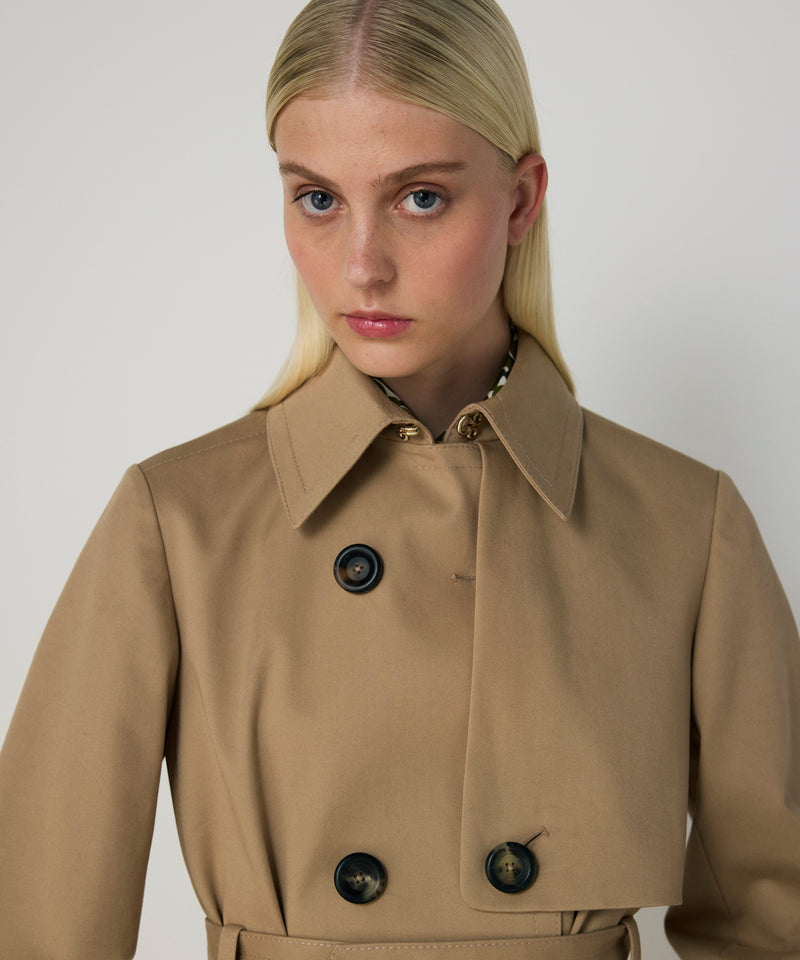 Machka Gabardine Coat With Belt Beige