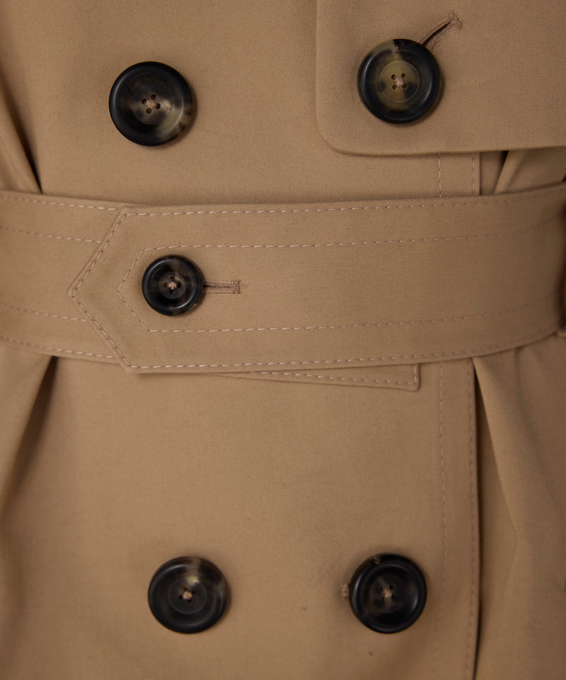 Machka Gabardine Coat With Belt Beige