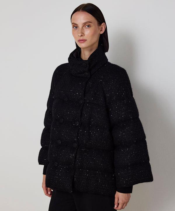 Machka Quilted Jacket With Sequins Black