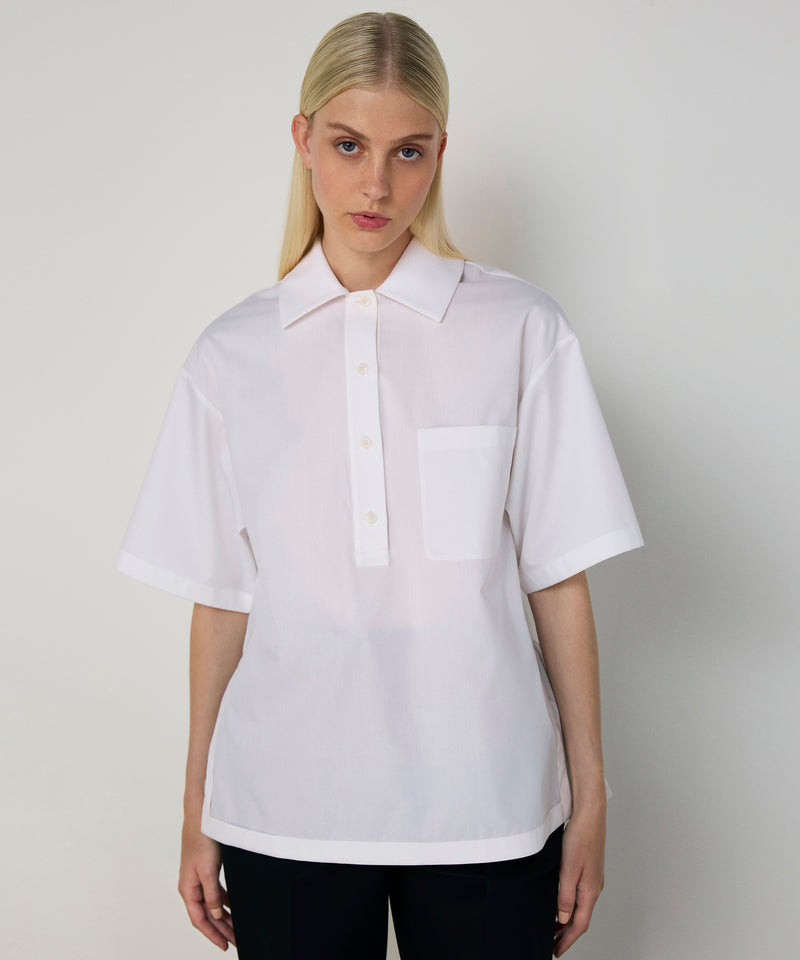 Machka Ruffled Poplin Blouse White