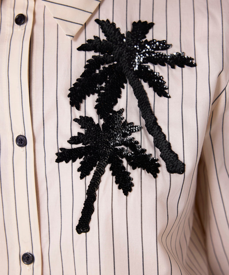 Machka Patterned And Embroidered Shirt Beige