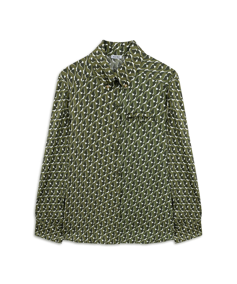 Machka Patterned Silk Shirt Green