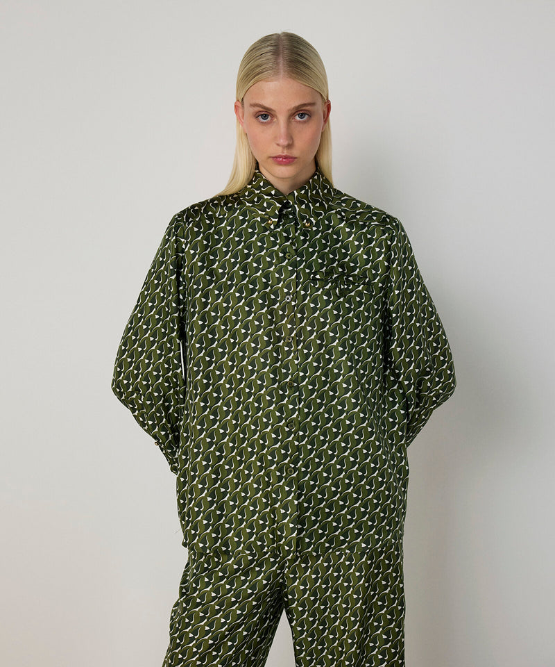 Machka Patterned Silk Shirt Green