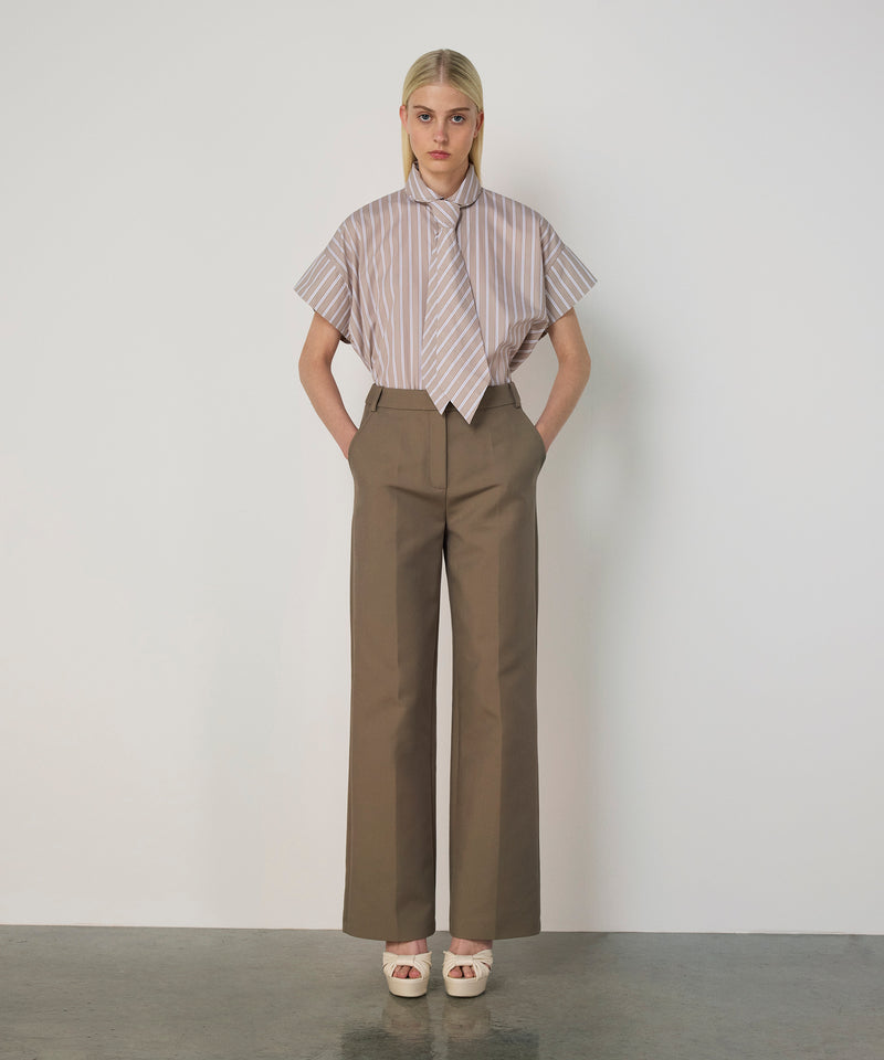 Machka Shirt With Tie Accessory Beige