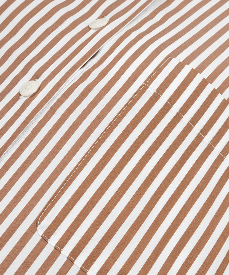 Machka Striped Color Block Shirt Cinnamon