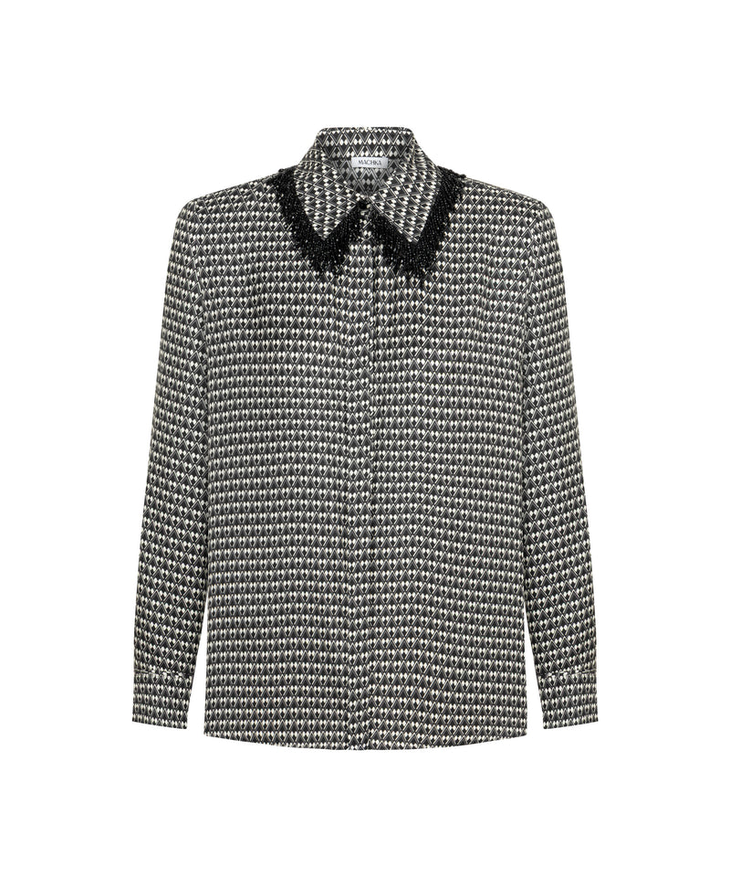 Machka Embellished Silk Shirt Black