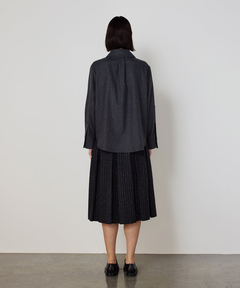 Machka Flannel Shirt With Pockets Grey Melange