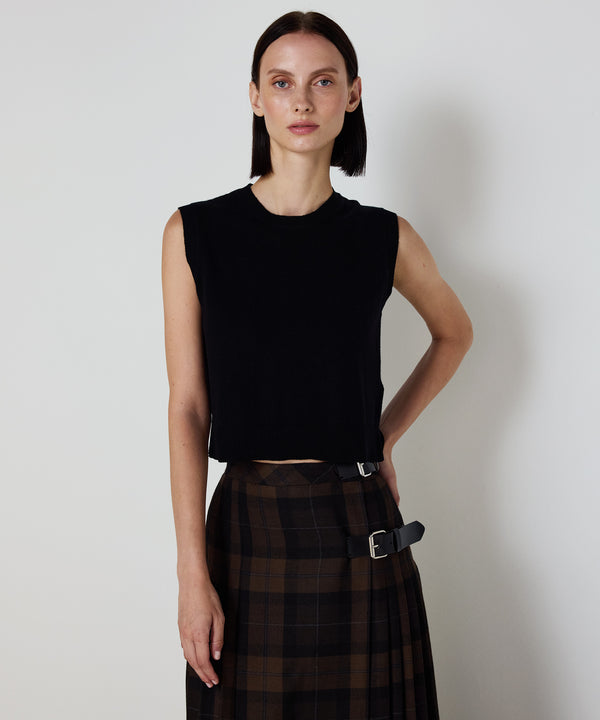 Machka Wool-Cashmere Blend Vest Black