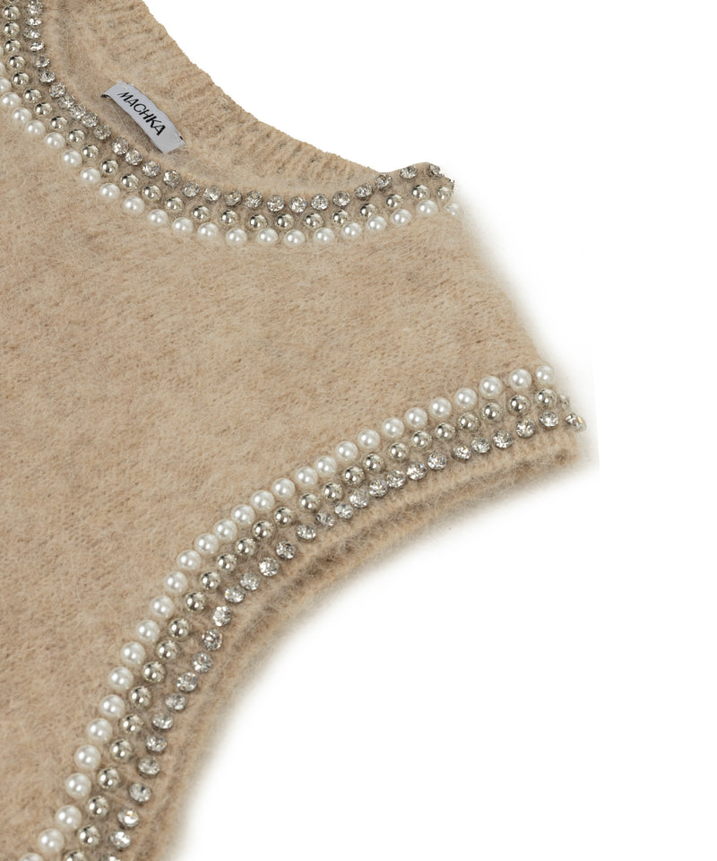 Machka Mixed-Accessory Sweater Beige Melange