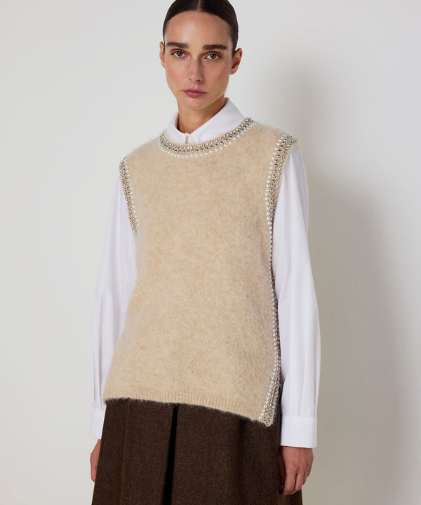 Machka Mixed-Accessory Sweater Beige Melange