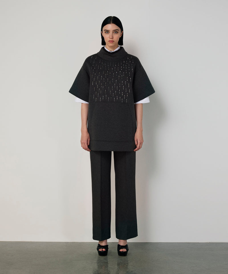 Machka Embellished Oversize Sweatshirt Anthracite