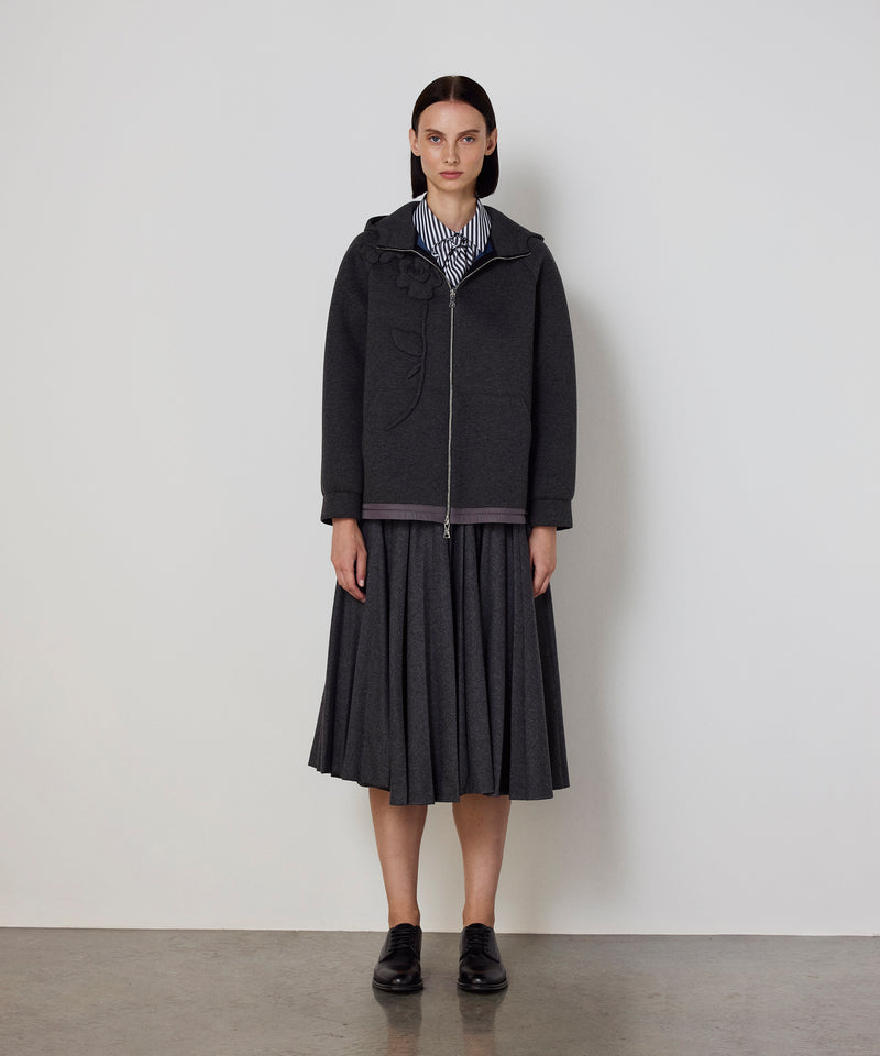 Machka Sweatshirt With Floral Appliqués Anthracite