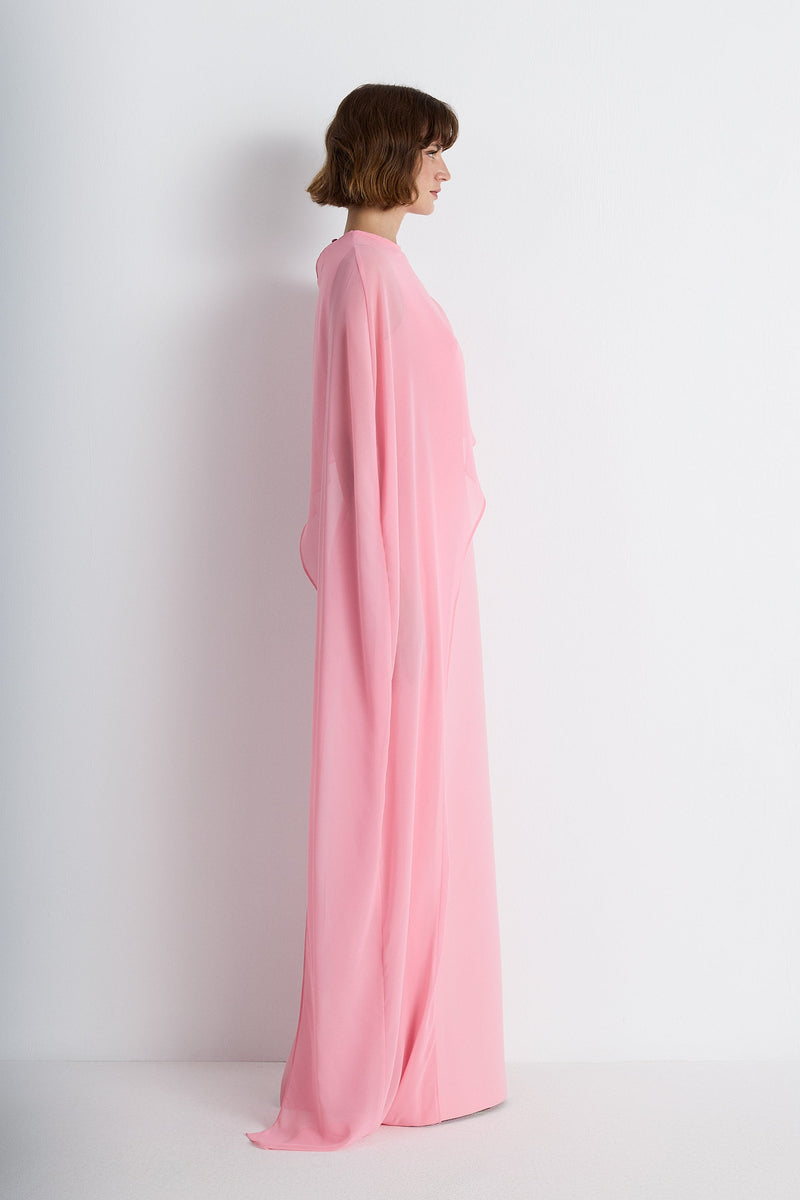 Nean Asymmetrical Cape Gown Pink