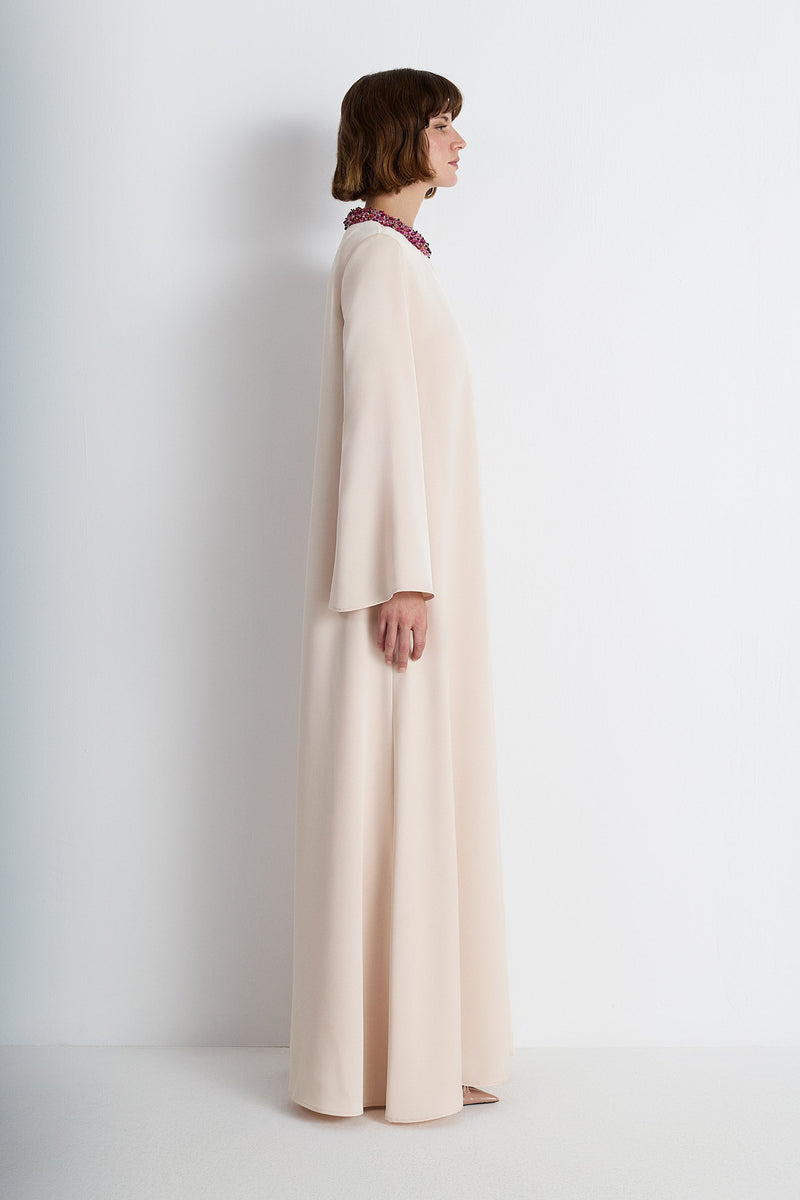Nean Embellished Collar Gown Cream