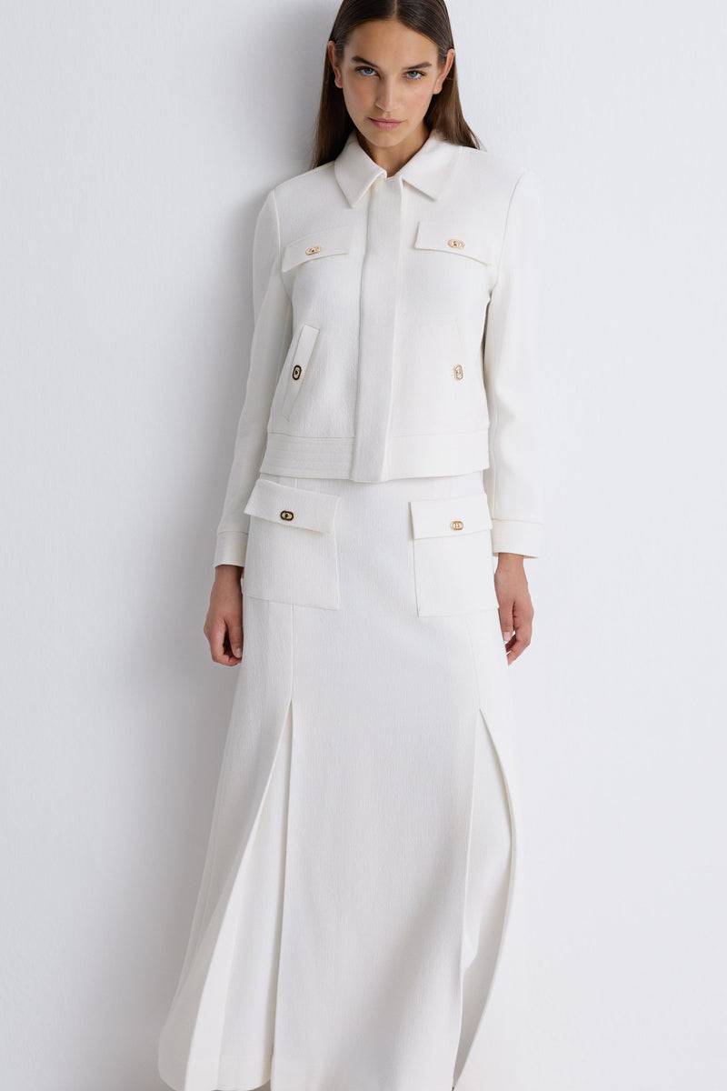 Nean Cropped Tailored Jacket
 Ecru