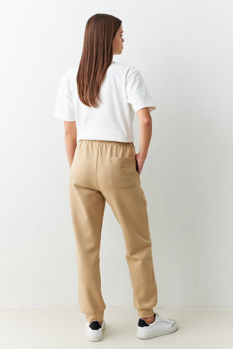 Setre Relaxed Fit Sweatpants With Elastic Ankle Beige