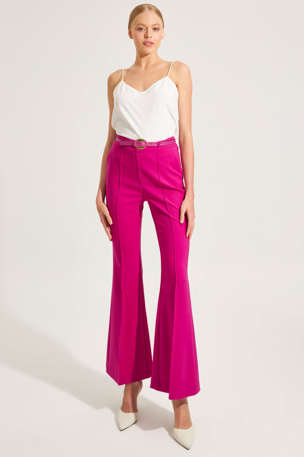 Setre Solid Flare Trousers Orchid