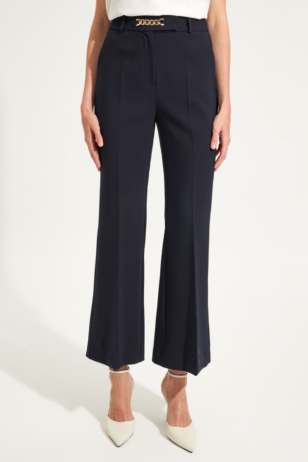 Setre Fitted Bell-Bottom Trousers D. Navy