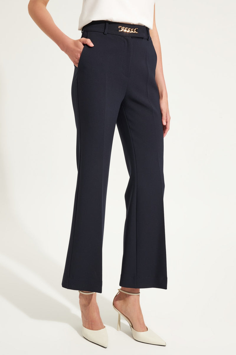 Setre Fitted Bell-Bottom Trousers D. Navy