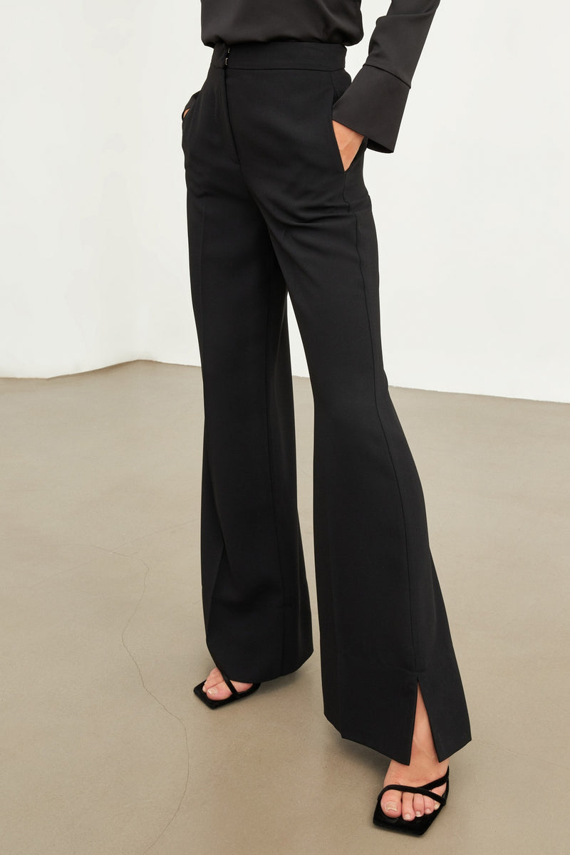 Setre High Waist Trousers With Slit Detail Black