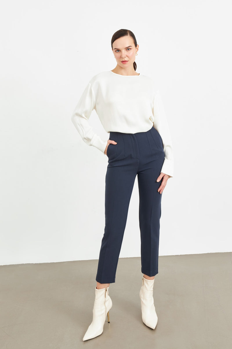 Setre Sleek Fit Pants With Pocket Detail Navy