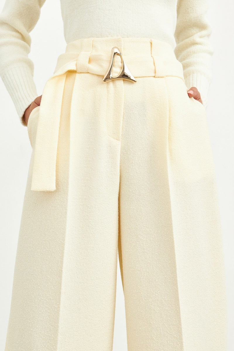 Setre Accessory Belt Detailed Trousers Cream