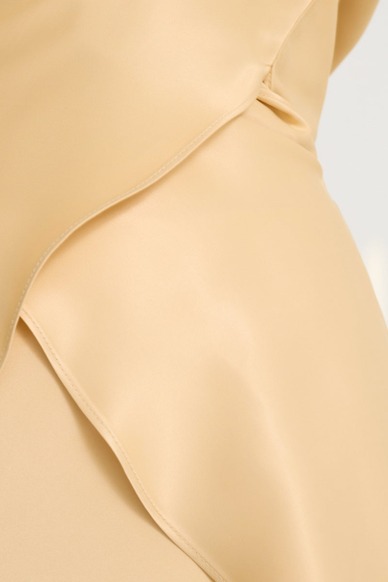 Setre Tie-Waist Detailed Long Sleeve Blouse Amber