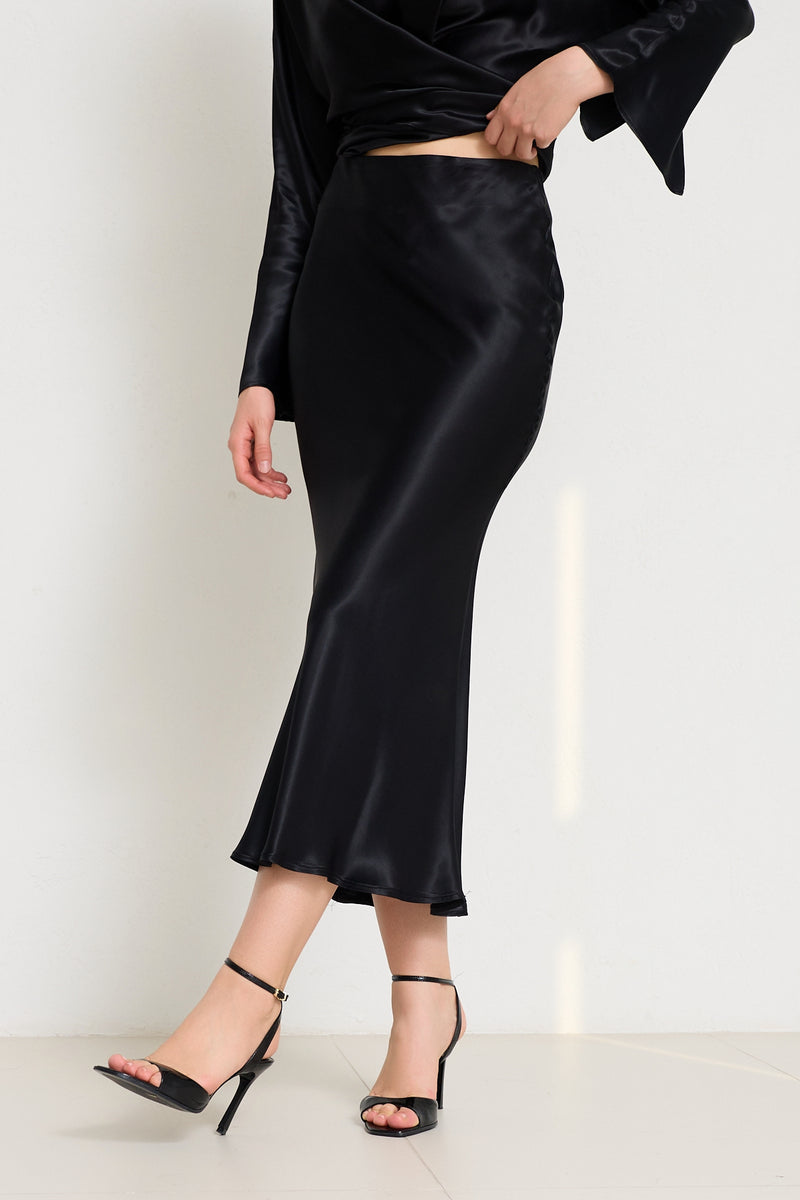 Setre Full-Cut Midi Length Skirt Black