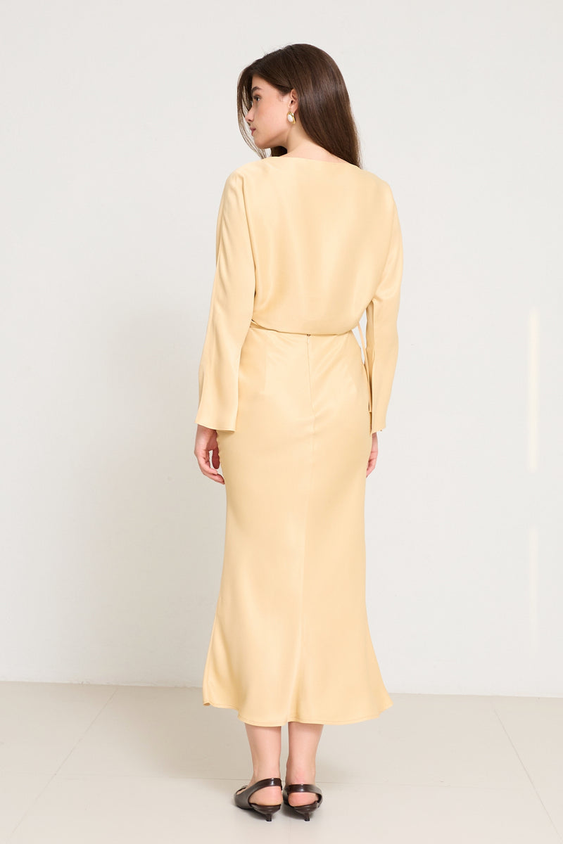 Setre Full-Cut Midi Length Skirt Amber