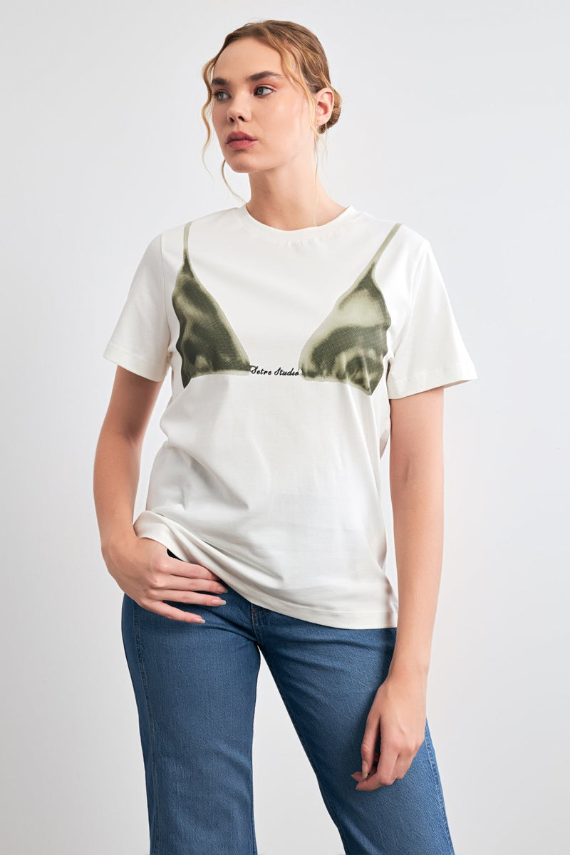 Setre Bra Printed T-Shirt Ecru