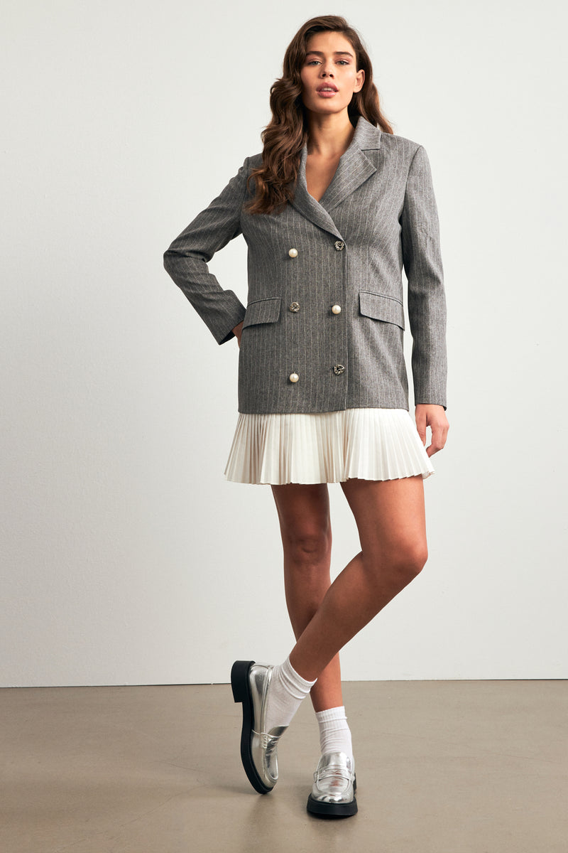 Setre Button And Skirt Detailed Jacket Dress Grey